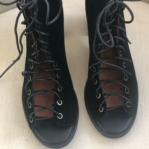 Jeffrey Campbell black suede lace ups